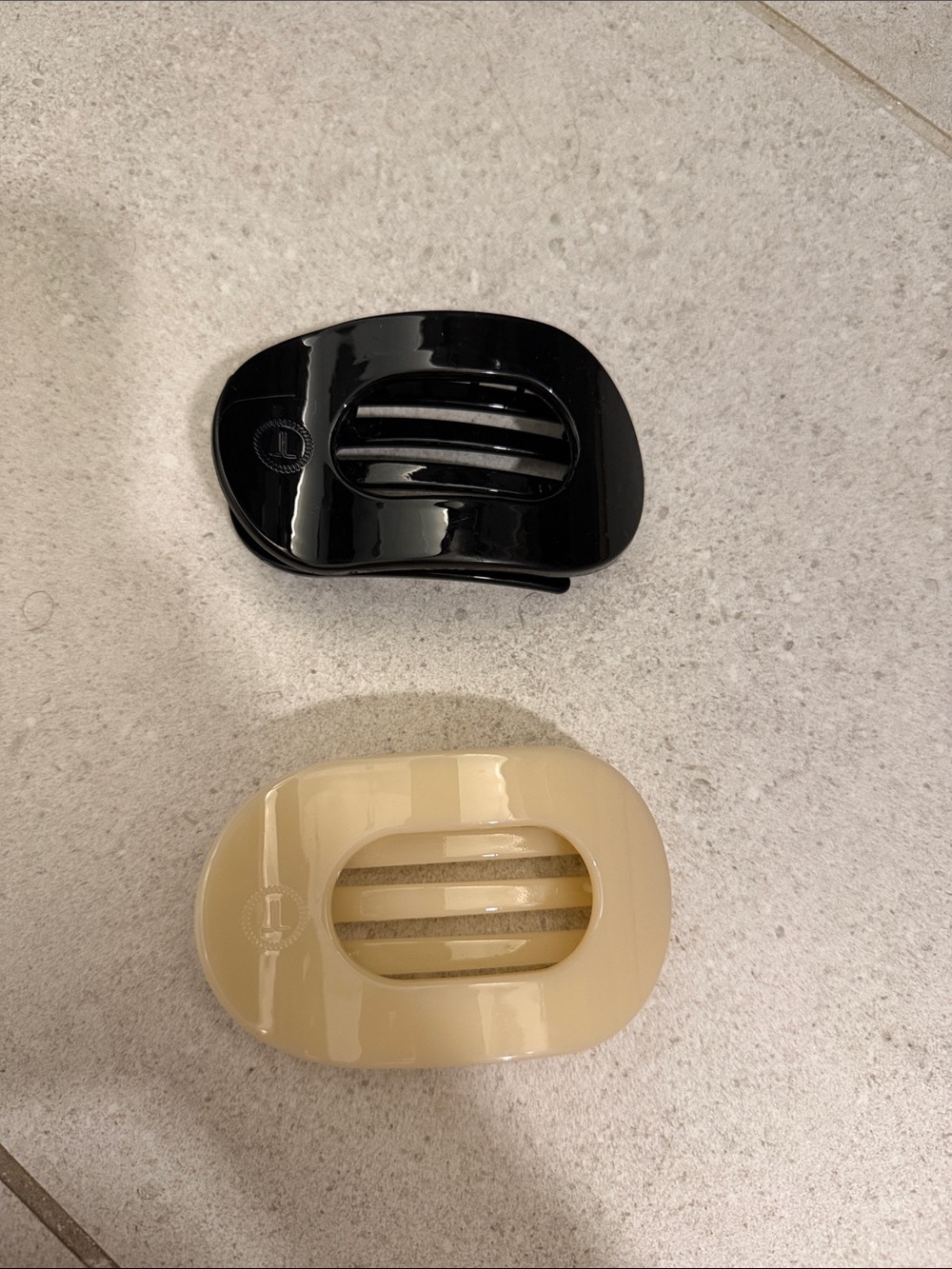 2 Small Teleties Flat Round Hair Clip